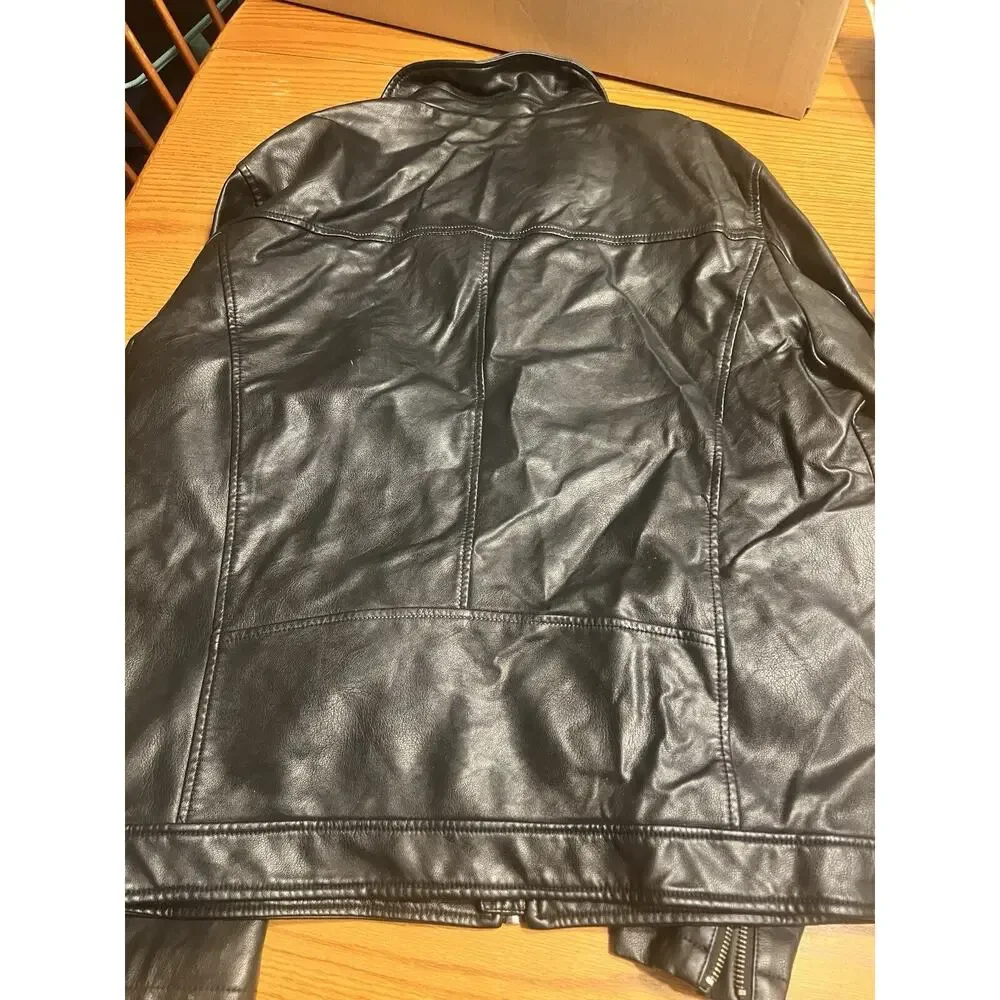 Levi’s Men’s Faux Leather Jacket Black Size Large Zip Front